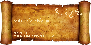 Kehl Ádám névjegykártya